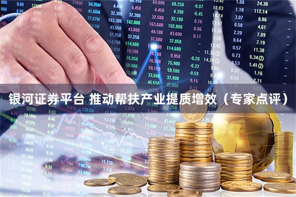 银河证券平台 推动帮扶产业提质增效（专家点评）